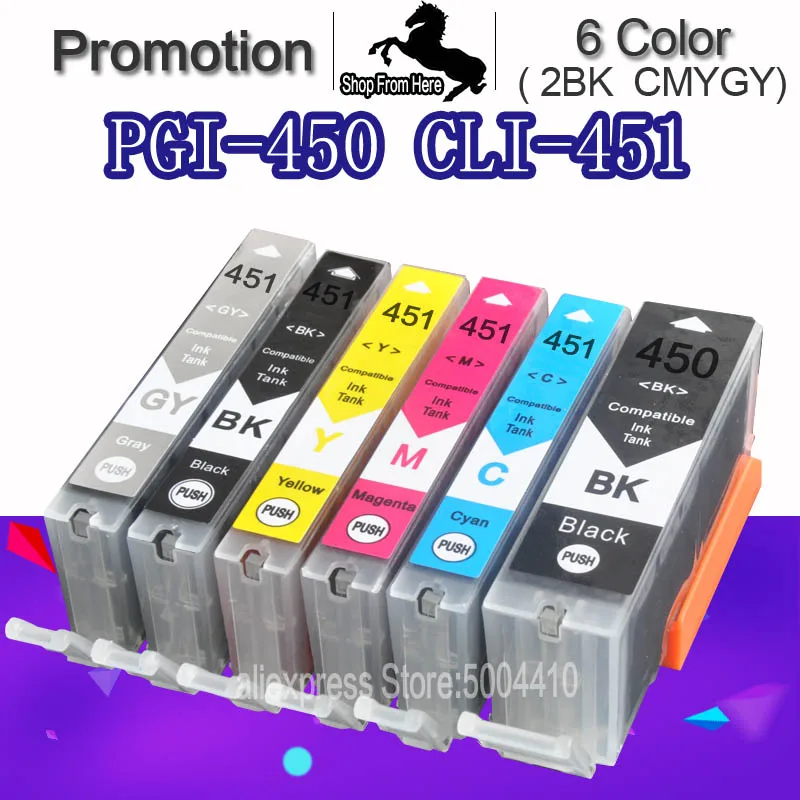 6C для CANON MG6340 MG7140 iP8740 MG7540 чернильный картридж PIxma принтера PGI450|Чернильные
