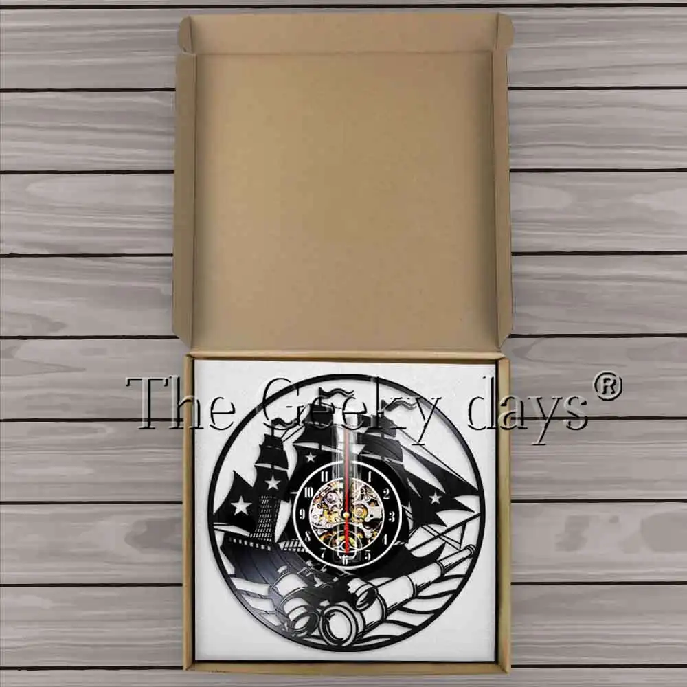 Парусная лодка на стену часы Современный дизайн для дома винтажные декоративные