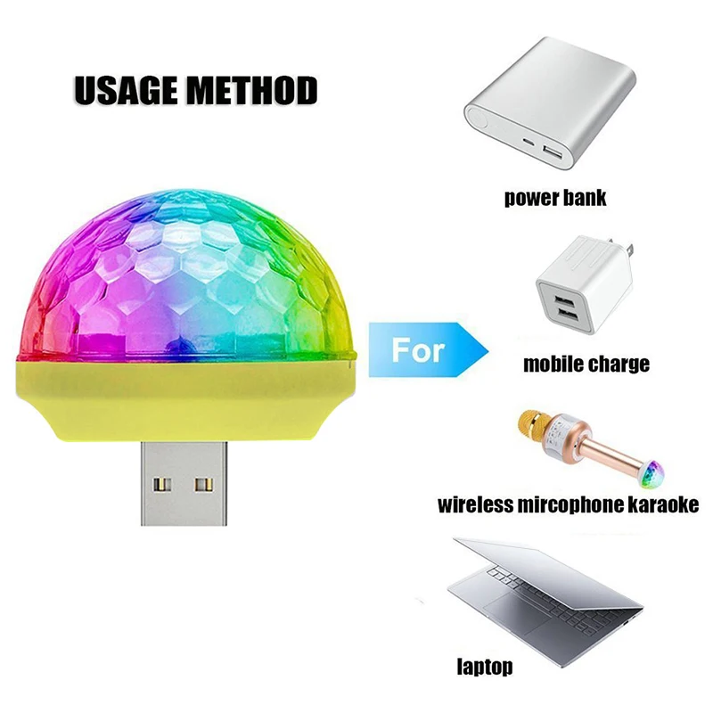 Голосовое управление маленький магический шар лампа RGB мобильный телефон usb