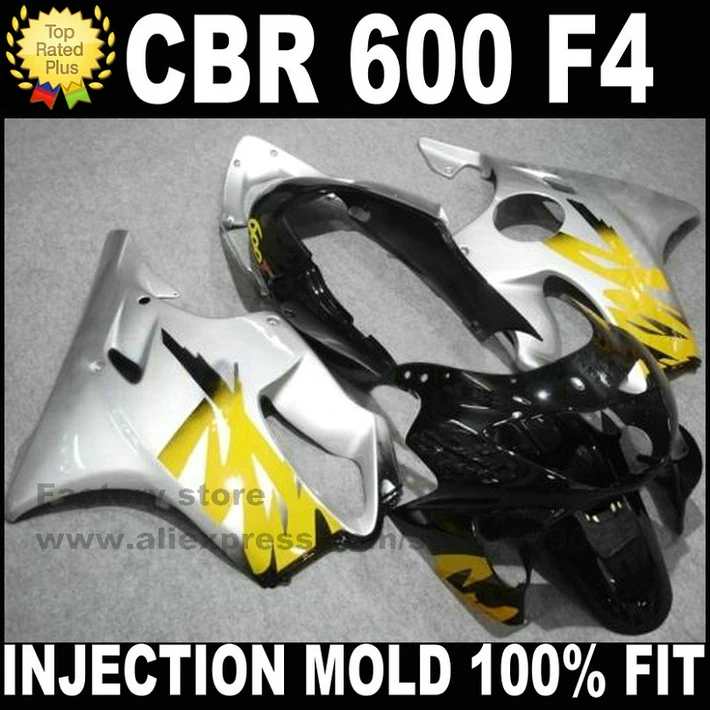 Наборы для литья под давлением HONDA CBR 600 F4 Обтекатели 1999 2000 CBR600 99 00 черный желтый
