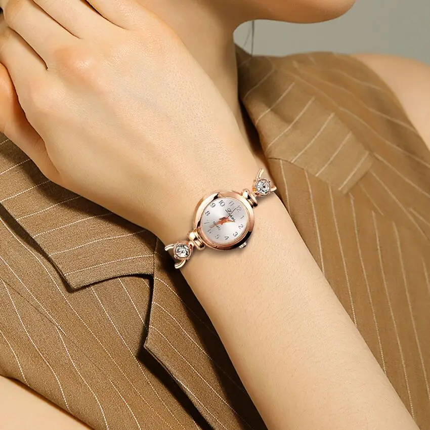 Женские Элегантные наручные часы браслет стразы аналоговые кварцевые с