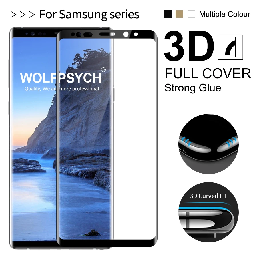WOLFPSYCH 9 H 3D Изогнутые полное покрытие закаленное стекло экран протектор для samsung
