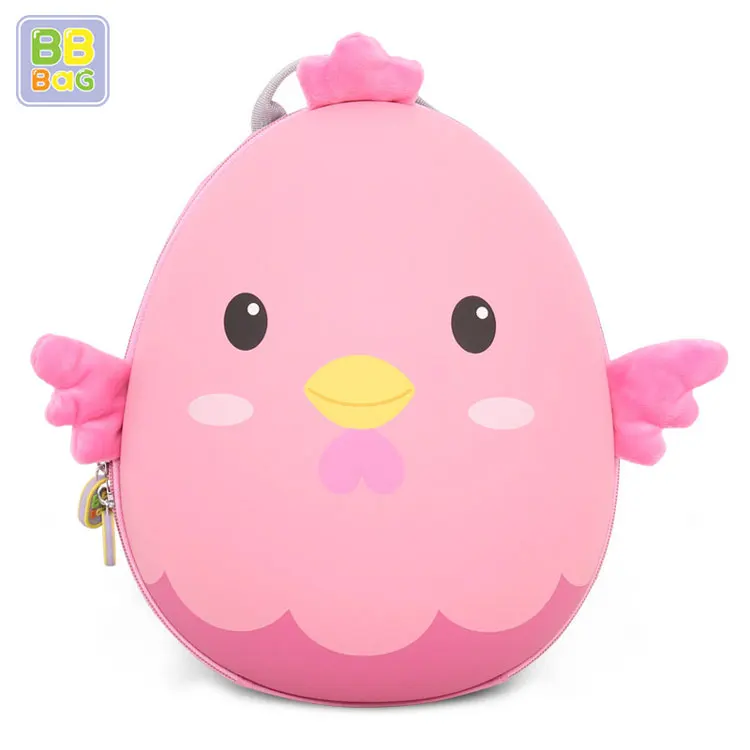 Pink chicken Корея бренд натуральной Новинка года Высокое качество Мультфильм Мягкие рюкзаки для животных милые Shouder сумка Anit lost рюкзаки для детей подарок - Цвет: Pink chicken