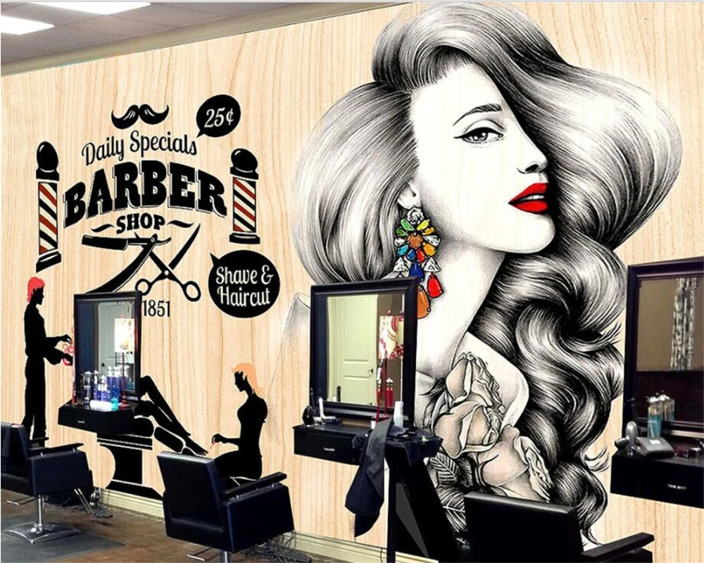 Обои для парикмахерских 3d обои|3d wallpaper murals|wallpaper muralcustom |