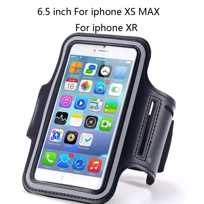6.5inch black 5,5-6,3 дюймов водонепроницаемый спортивный нарукавник для бега в тренажерном зале для iPhone спортивный нарукавник для бега держатель для сотового телефона чехол - Цвет: 6.5inch black