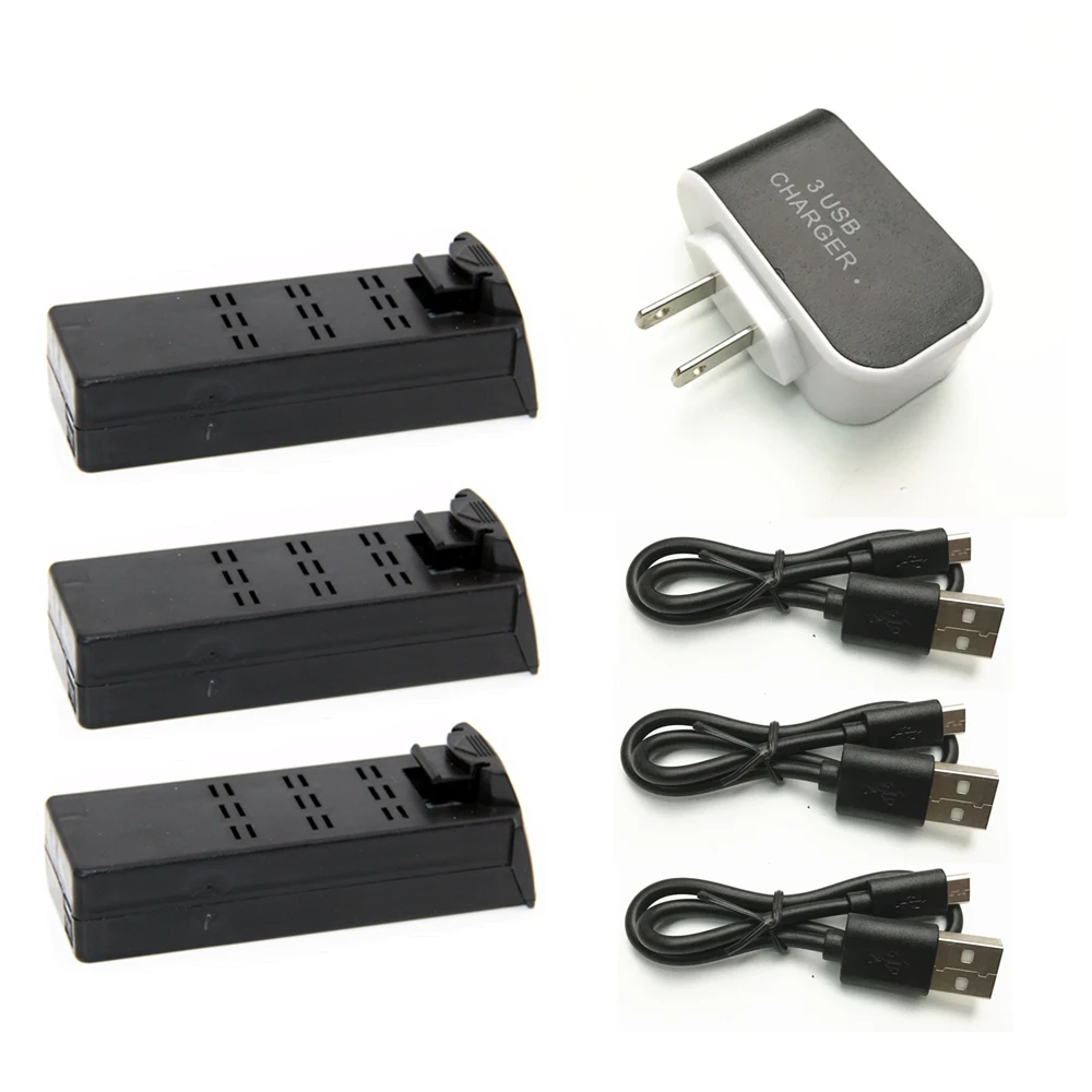 Технические детали для самолета 3 шт 7 в 800 мАч литиевая батарея с USB кабелем