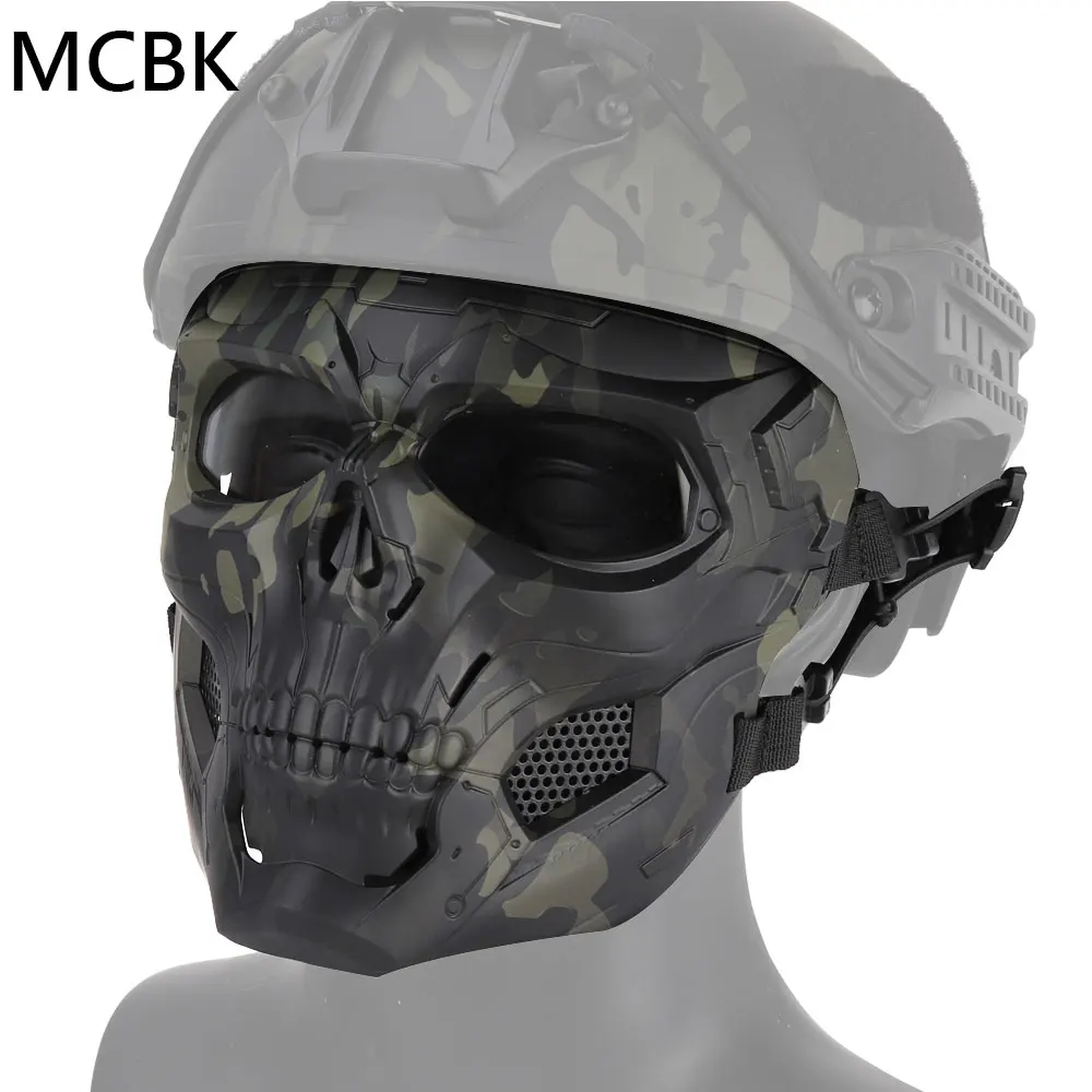 MCBK Охотничья страйкбольная тактическая стрельба оборудование череп мессенджеры унисекс полная защитная маска шлем Paintsball аксессуары - Цвет: MCBK