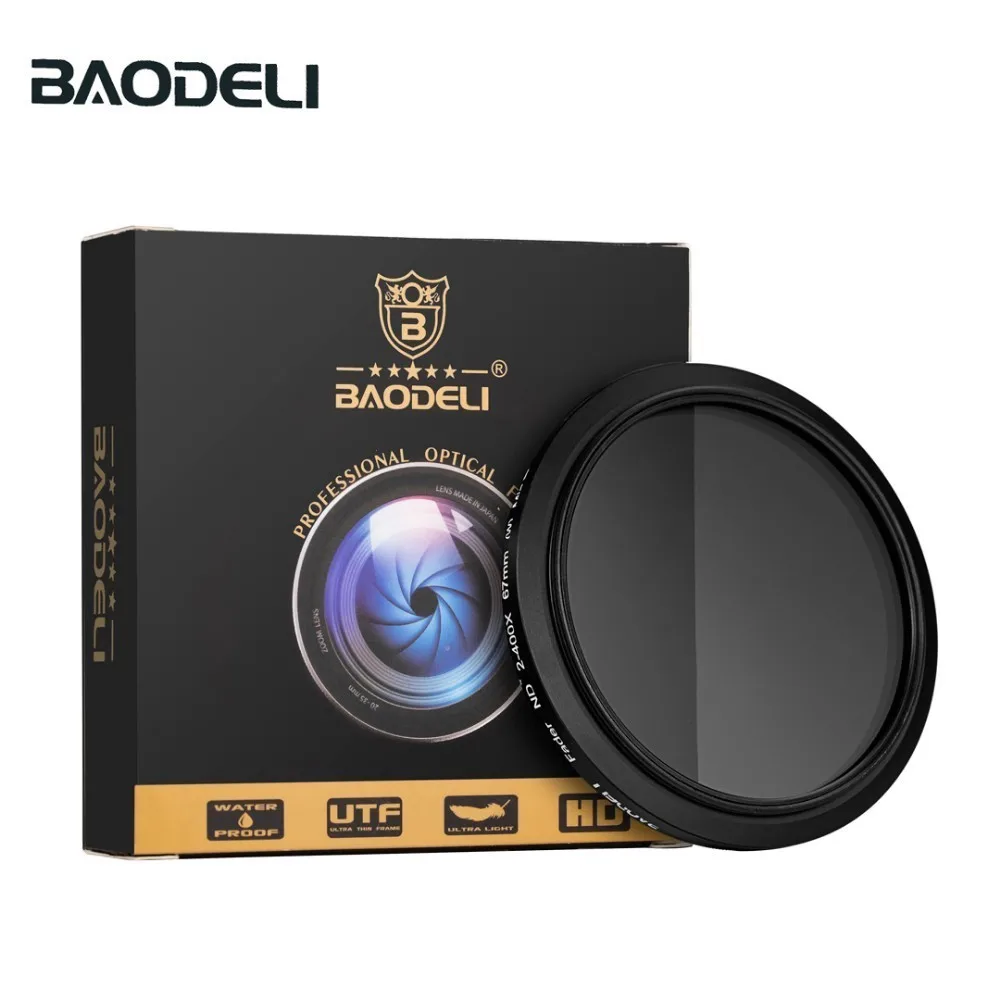 BAODELI нейтральной Nd фильтр 49 52 55 58 62 67 72 77мм 82 мм переменный для камеры Canon 500d m50 6d eos