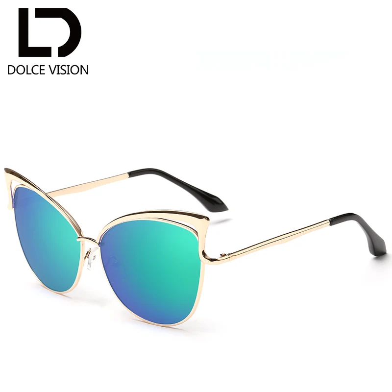 Dolce vision зеркало розовый кошачий глаз, солнцезащитные очки, Для женщин Золотой стильная металлическая оптика UV400 Лидер продаж Брендовая Дизайнерская обувь Солнцезащитные очки женские солнцезащитные очки - Цвет линз: 003