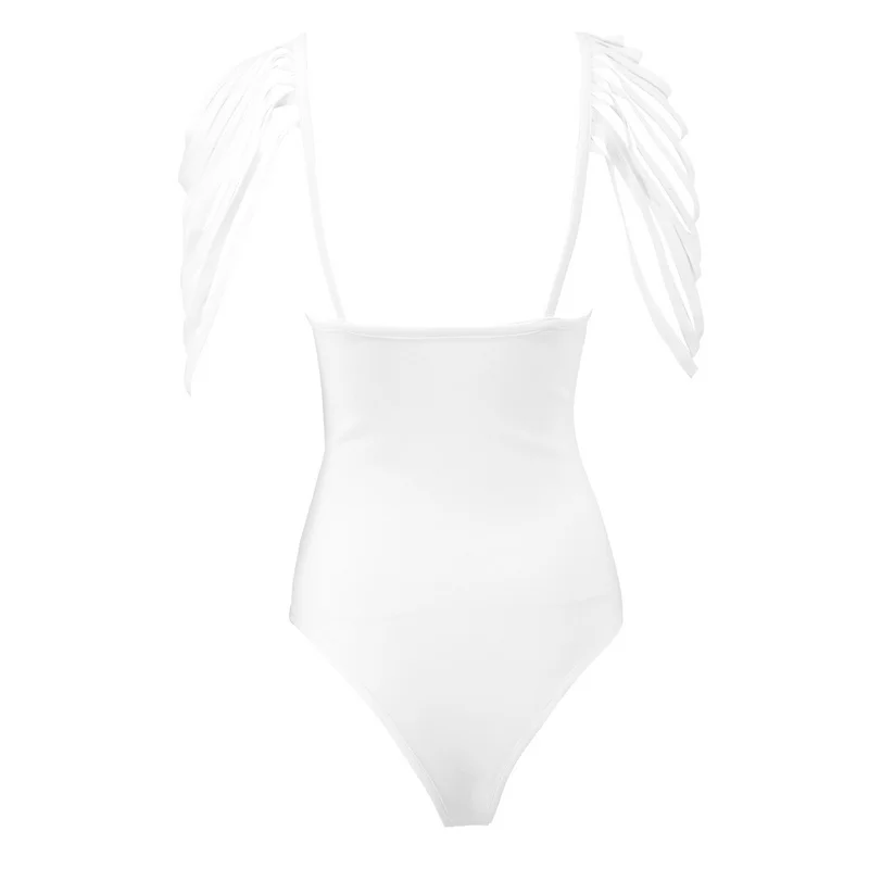Leger Babe New Style Backless Fringe Shoulder Sleeveless Bikin Bandage Bodysuits Swimsuit Summer Women Wholesale Dropshipping