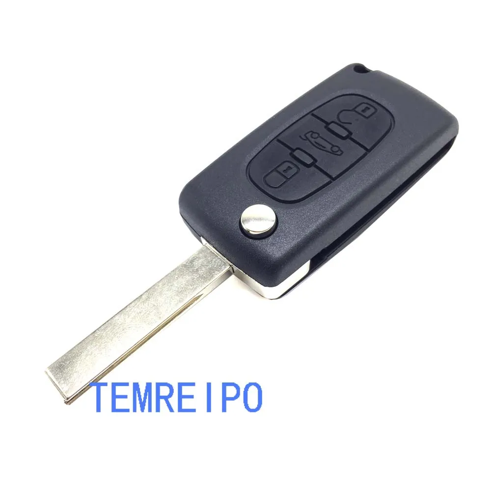 10pcs/lot 3 buttons flip key case trunk button Flip Remote Car Key Case Cover Shell Fob for Citroen | Автомобили и мотоциклы