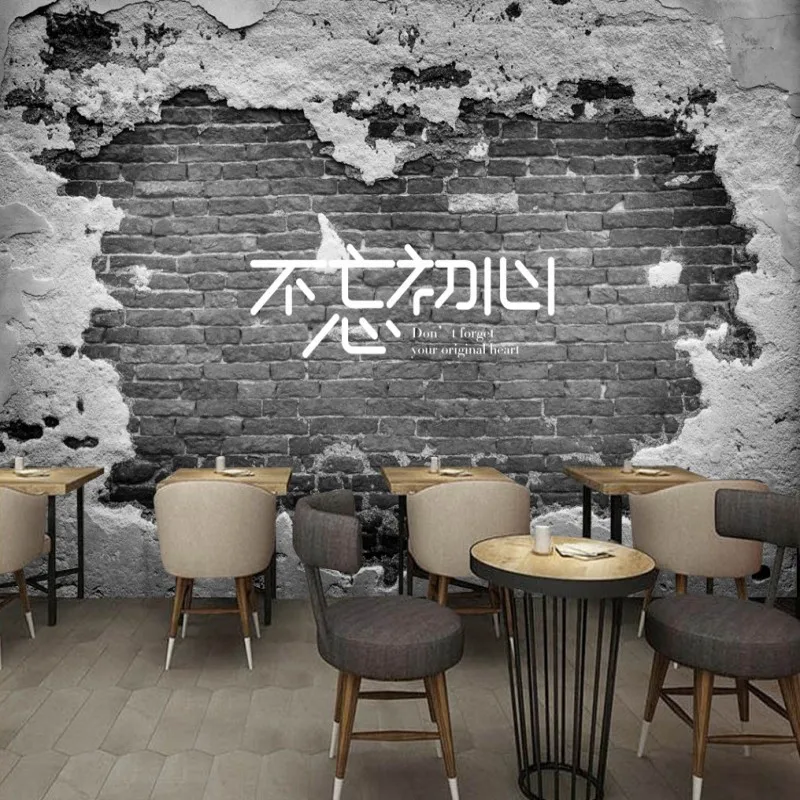 

Custom mural European style retro nostalgia brick wall mural bar KTV backdrop high quality decorative painting wallpaper