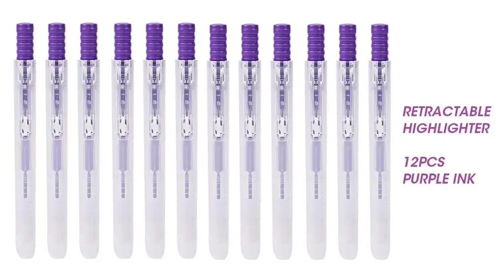 12pcs purple Click M& G 12 шт./набор Muji стиль маркер ручка японский канцелярские Флуоресцентный цвет маркер милый каваи для школьных принадлежностей - Цвет: 12pcs purple Click