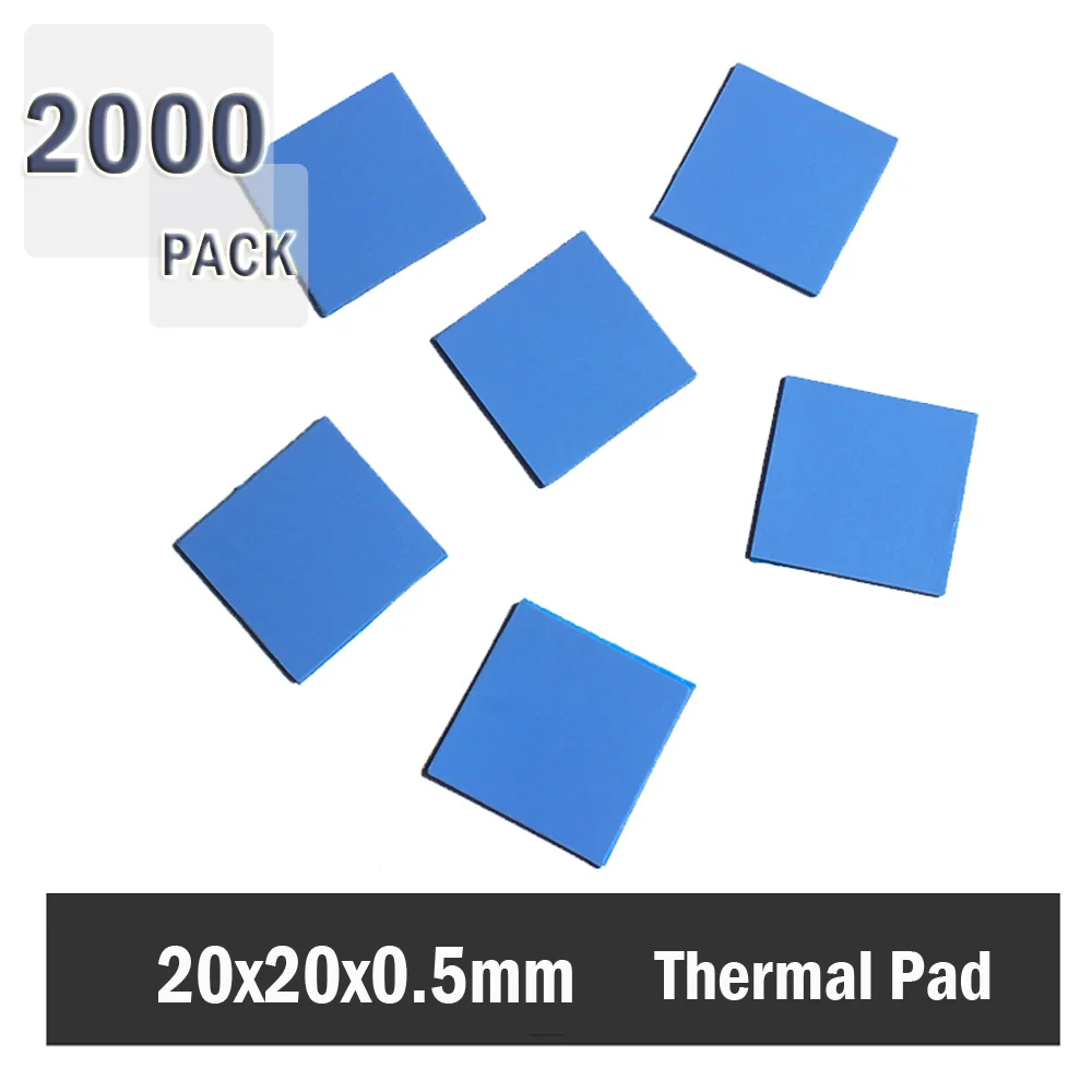 

2000PCS Gdstime 20x20x0.5mm Silicone Thermal Pad Sheet Computer CPU Graphics Chip Heat Sink Heatsink Cooling Conductive Thermal