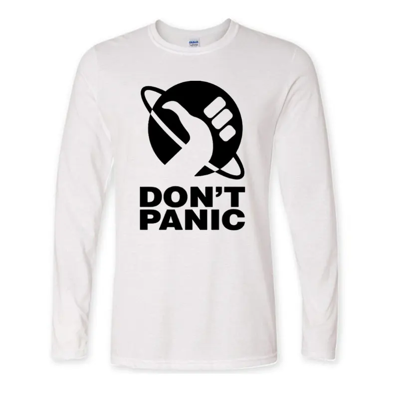 Новые модные футболки с длинными рукавами логотипом The Hitchhikers Guide To Galaxy принтом не