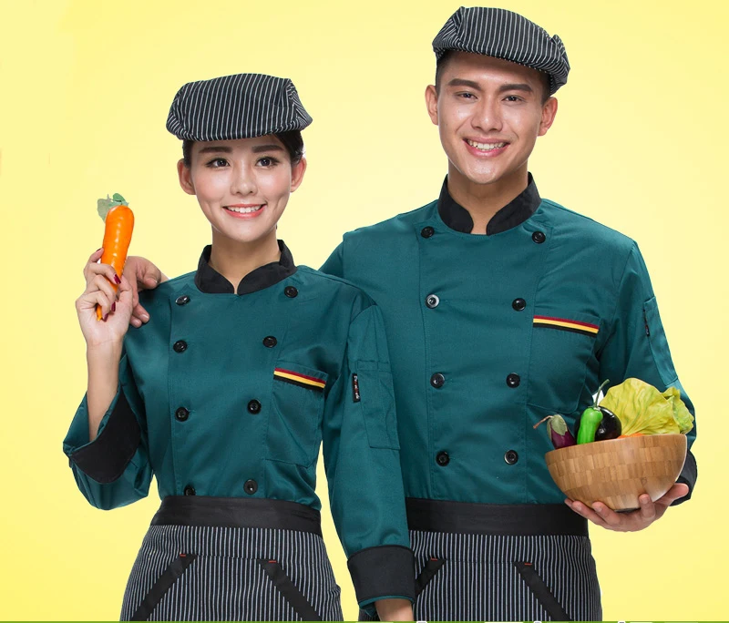 Cooking uniforms long - sleeved suits hotel restaurant Houchu clothing catering services staff clothes autumn and winter | Тематическая