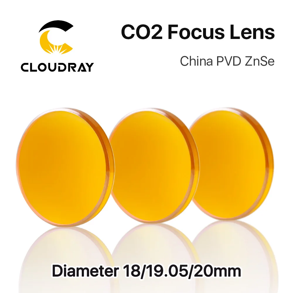 Cloudray Китай CO2 ZnSe фокусная линза Dia.18 19,05 20 мм FL38.1 50,8 63,5 101,6 127 мм 1,5-" для лазерной гравировки резки