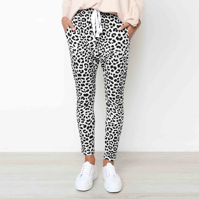 CHRLEISURE Pantalon Femme свободные леопардовые брюки с принтом женские повседневные Модные