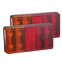 1 pair 8 leds car rear tail lights stop brake lamp for 12v truck trailer automobiles warning taillight