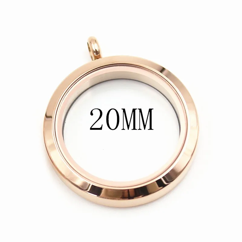 rose gold Прямая поставка! Круглый Серебряный Простой Твист винт из нержавеющей стали 316L плавающий медальон кулон ожерелье подарок на день Святого Валентина - Окраска металла: rose gold