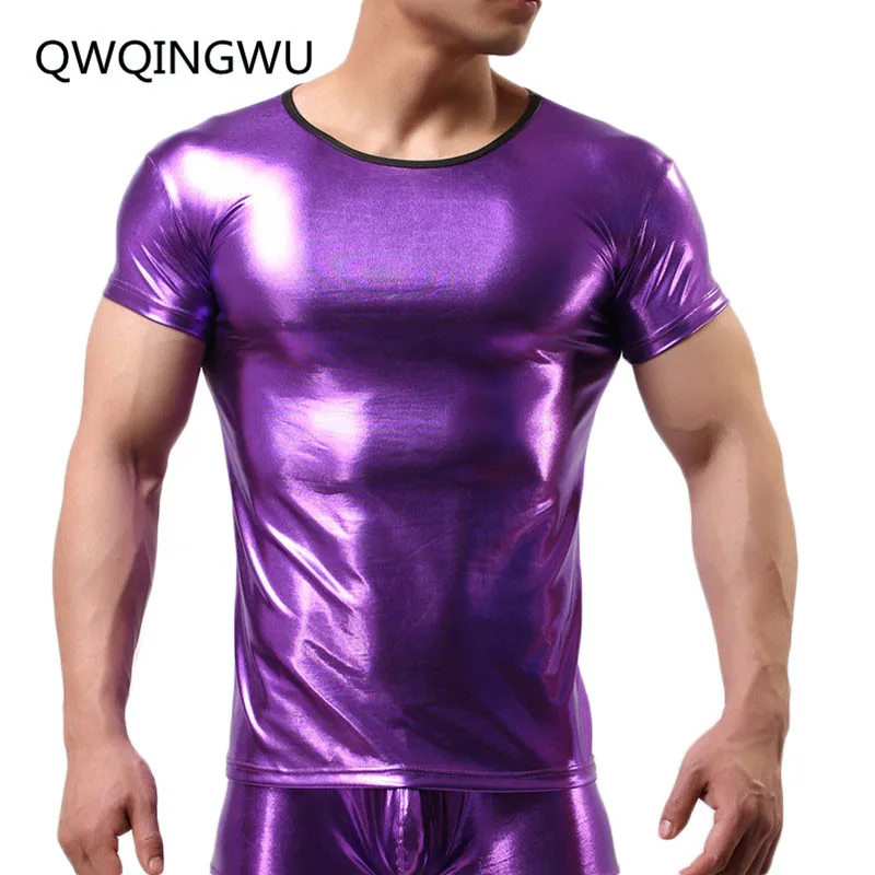 Сексуальное крутое Мужское нижнее белье мужские футболки из искусственной кожи