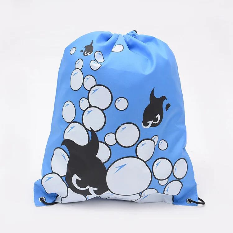 Blue fish Модные спортивные сумки со смайликом, уличная водонепроницаемая сумка на шнуровке, детские сумки для покупок, мини-сумки для девочек и мальчиков, детский рюкзак - Цвет: Blue fish
