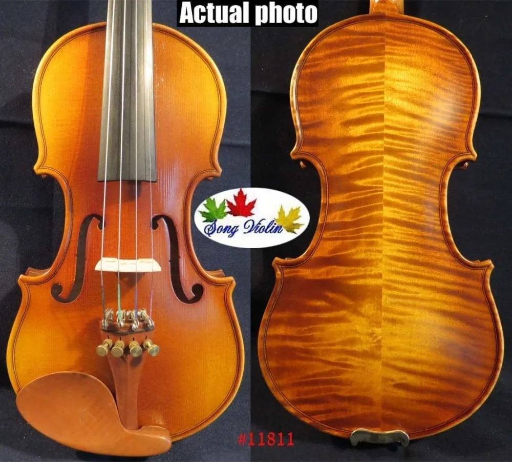 

Solid wood SONG Brand flames violin 1/4, free case bow rosin#11811