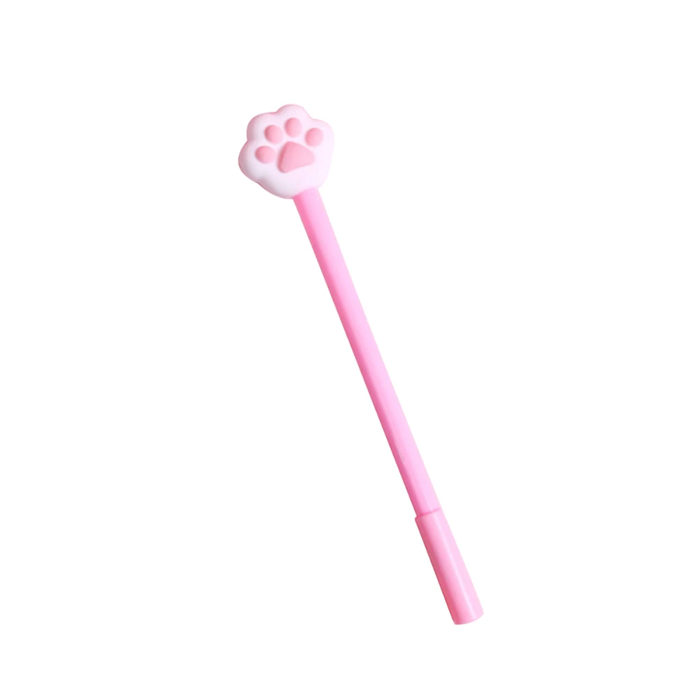 2Pcs Cute Cat Paw 0.5mm Black Gel Pen Promotion Pink Cartoon Student Writing Stationery School Supplies for Girl | Канцтовары для