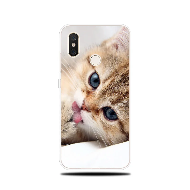 Cute Pet Cat Patterned Silicone Case For Xiaomi Mi 5X A1 A2 6 6X Note 3 8 9 SE Lite Pro Mix 2 S Pocophone F1 Cover Soft |
