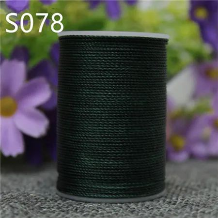 S078 dark green Диаметр 0,45 мм кожаные швейные нитки 16 цветов на выбор сшитые вручную полиэфирные круглые Вощеные нитки цветная нить - Цвет: S078 dark green