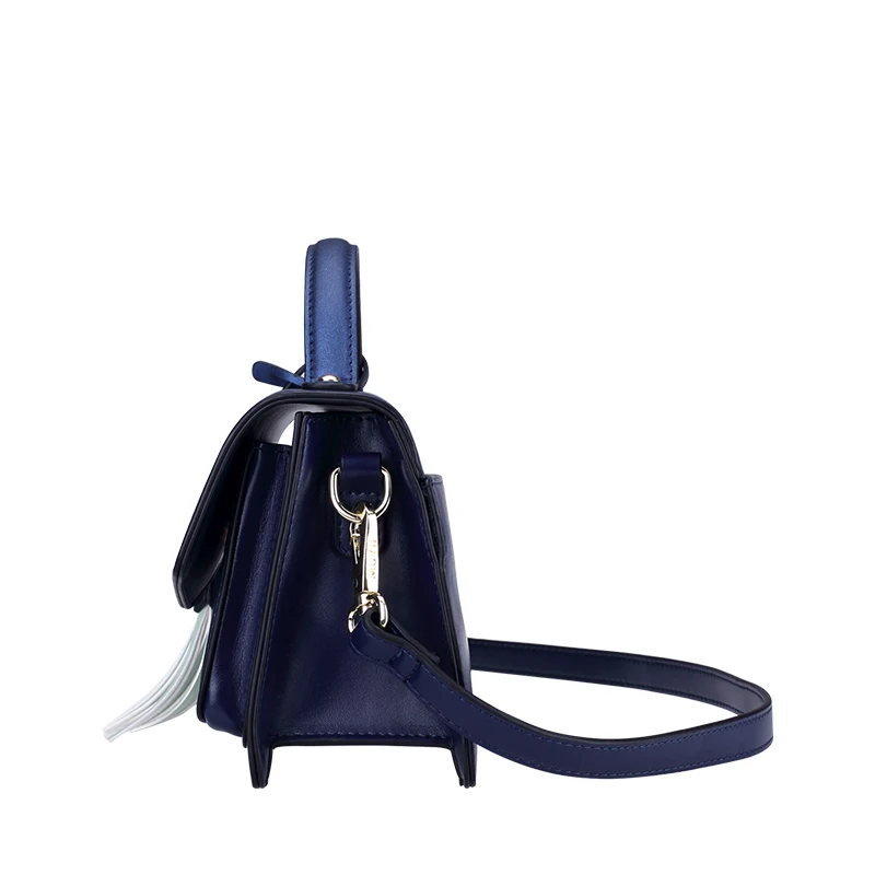 SJ Women Shoulder Bags Female Messenger Bag Handbags Totes Braccialini Brand Style Handicraft Cartoon Dark Blue Dragonfly | Багаж и сумки
