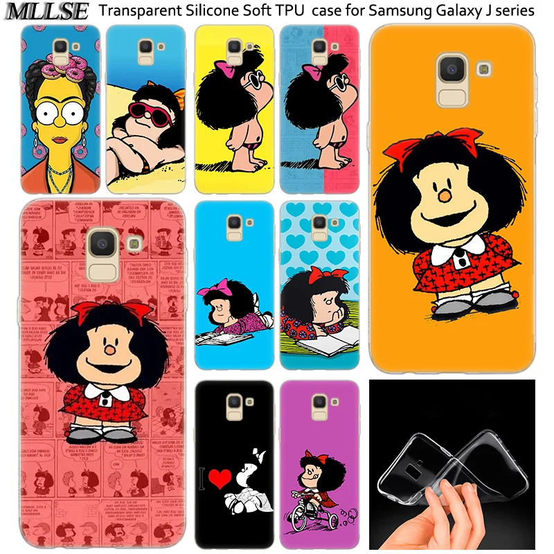 Прозрачный мягкий силиконовый чехол Mafalda для Samsung Galaxy J2Pro J4 J6 J8 2018 J3 J5 J7 2016 2017EU Prime CORE