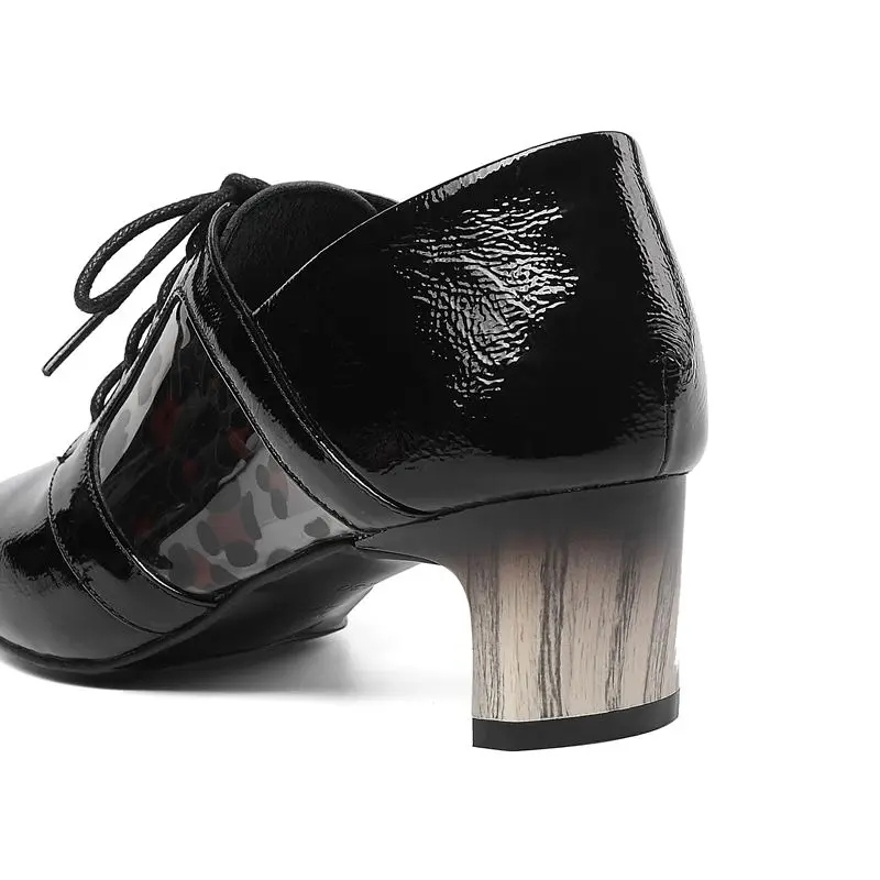 YINKOGET/Высококачественная женская обувь из натуральной кожи на высоком квадратном