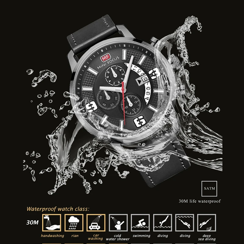 MINIFOCUS Лидирующий бренд Для мужчин часы кварцевые человек Повседневное