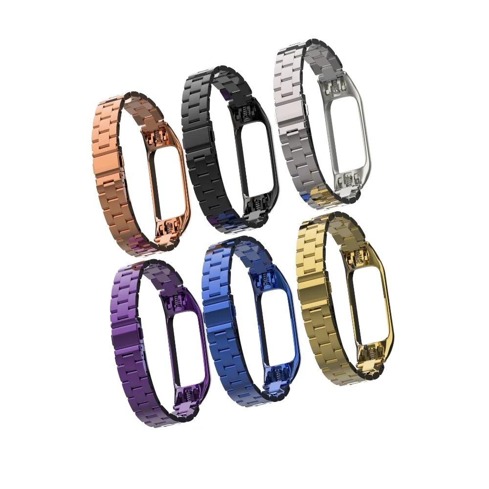 FIFATA Безвинтовой браслет из нержавеющей стали для Xiaomi Miband 3 металлический ремешок