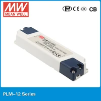 original mean well led power supply plm 12 500 12w 500ma ip30 with pfc for indoor led lighting