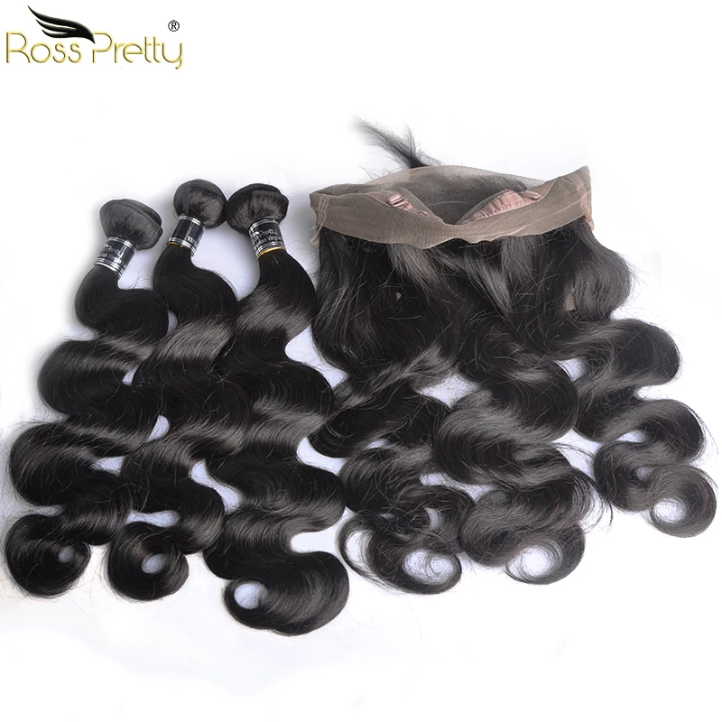 Ross Pretty Remy перуанская волна тела предварительно сорванная 360 Кружева Фронтальная