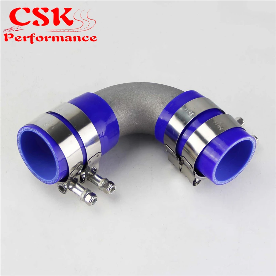 50 мм 2 &quotлитой алюминий 90 градусов локоть трубы турбо интеркулер + силиконовый