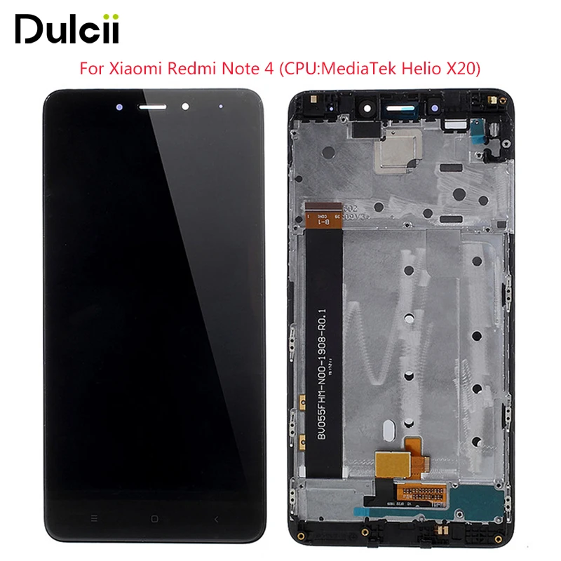 Dulcii для Xiaomi Redmi Note 4 MediaTek ЖК дигитайзер в сборе (OEM) + рамка Замена части (не OEM) MTK|lcd