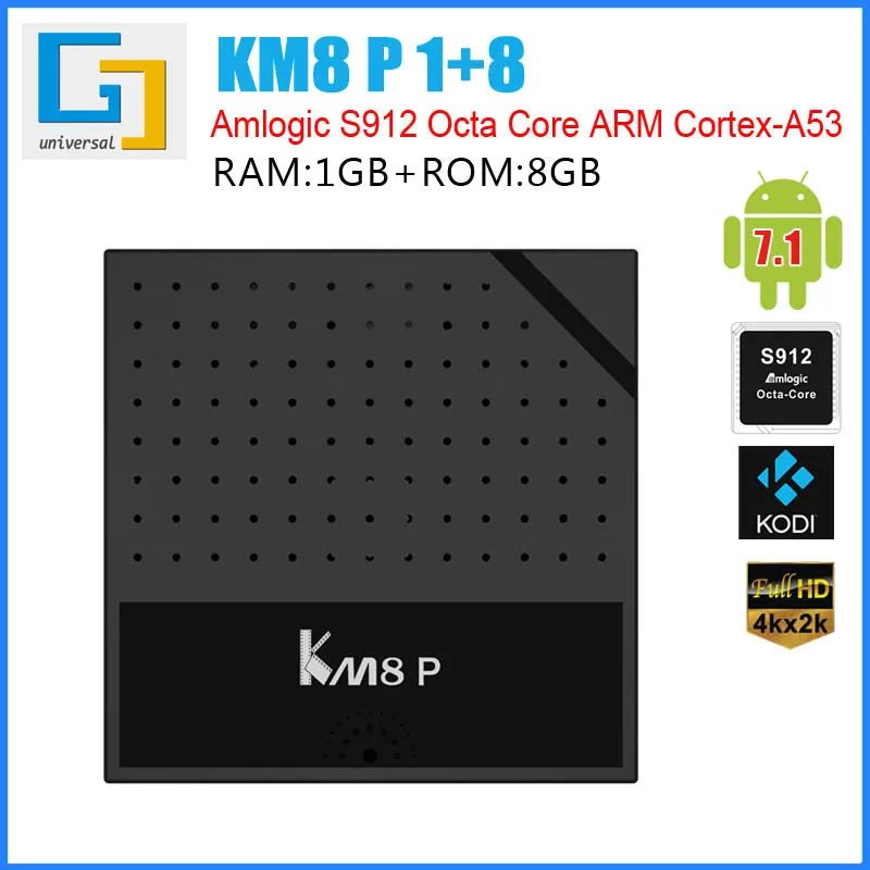 KM8 P network TV BOX S912 eight core player TV BOX 1 g / 8 g WiFi