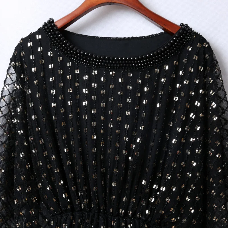 Женское платье с коротким рукавом BLINGSTORY свободное вечерние нее вышивкой