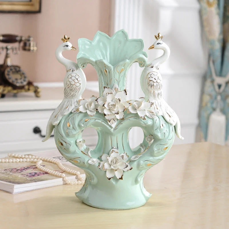 Современный минималистичный керамический павлин ваза фигурка Декор креативная