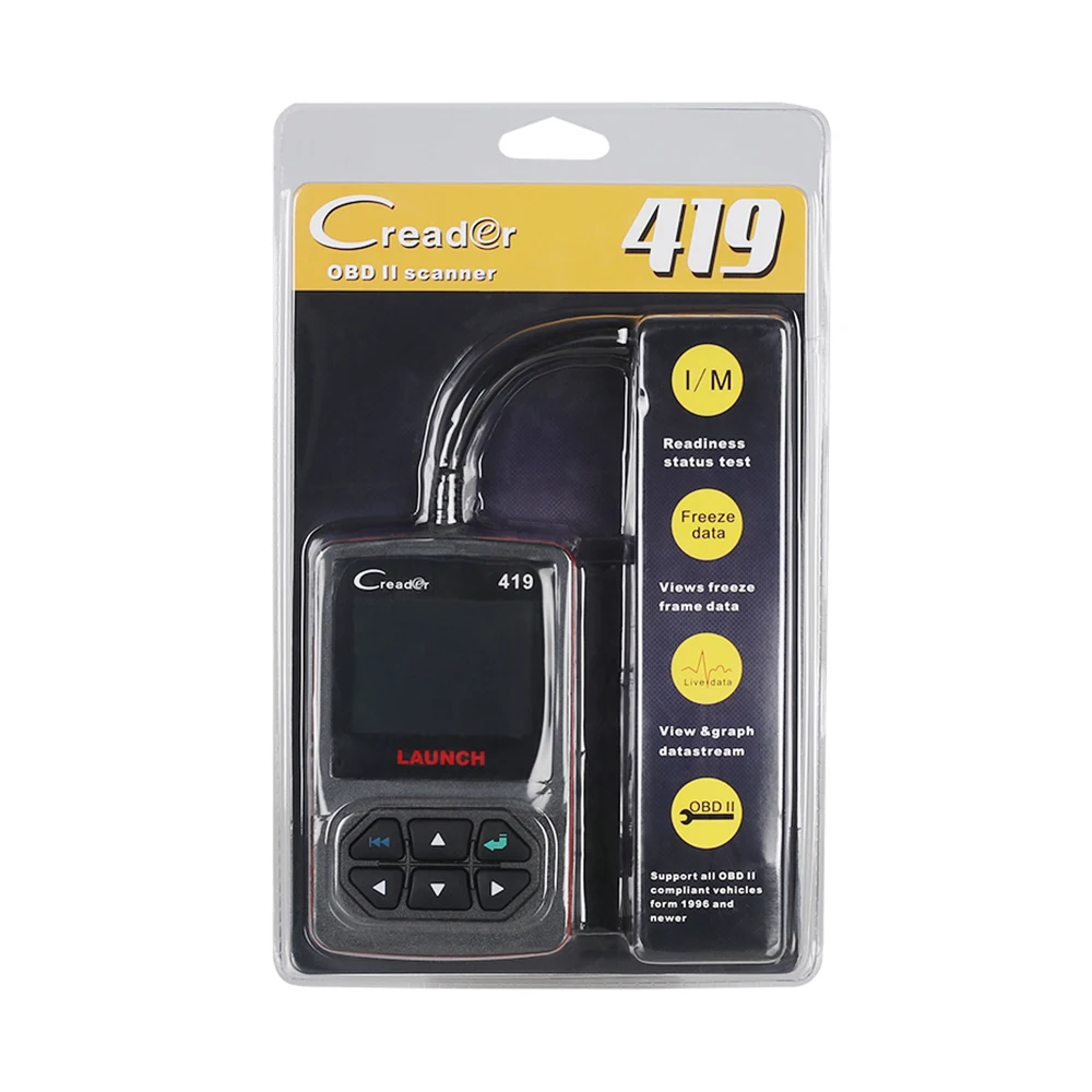 Запуск Creader 419 АВТО OBDII OBD 2 Code Reader Сканер Поддержка жизни бесплатное обновление CRP419