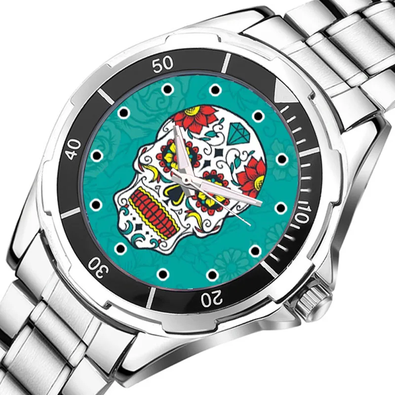 Мужские кварцевые наручные часы из нержавеющей стали водонепроницаемые