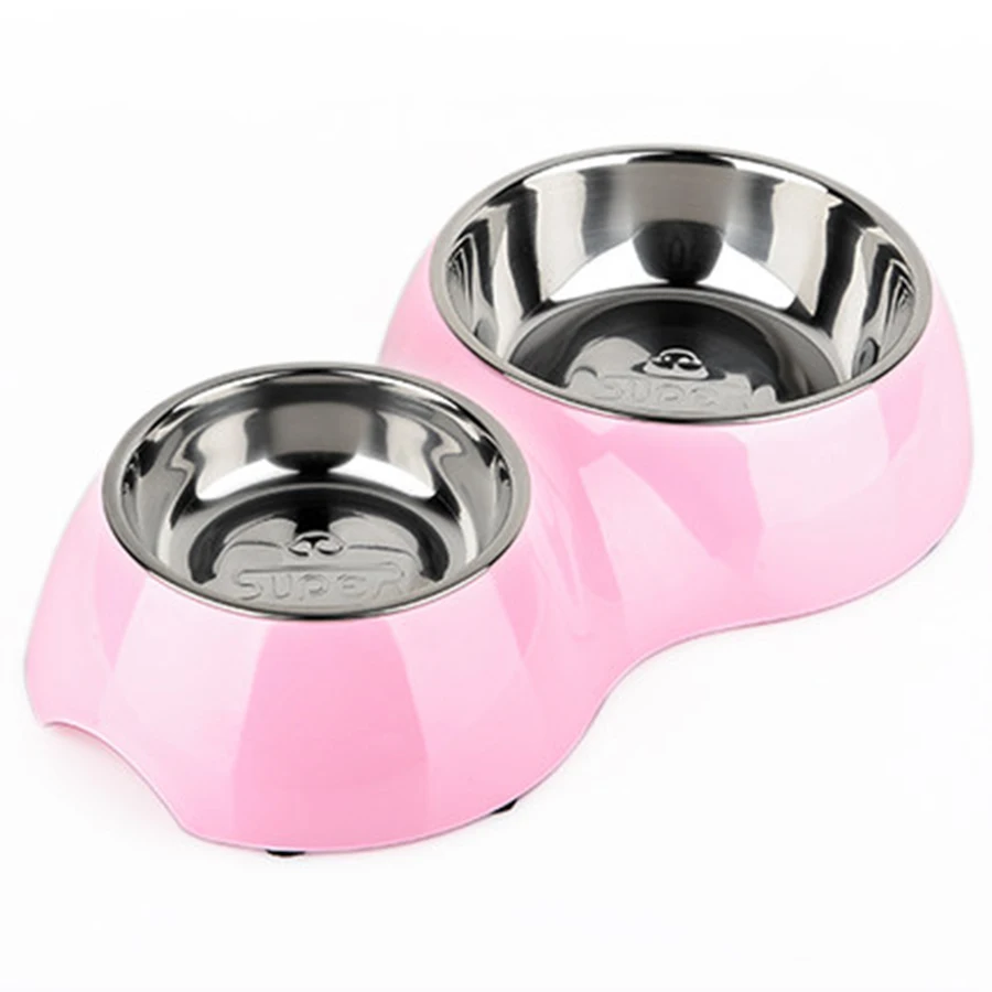 Large Dog Bowl Stainless Steel Water Bottle Food Container Bebedouro Pet Double Feeding Plato Perro Acero Products 70N0569 | Дом и сад