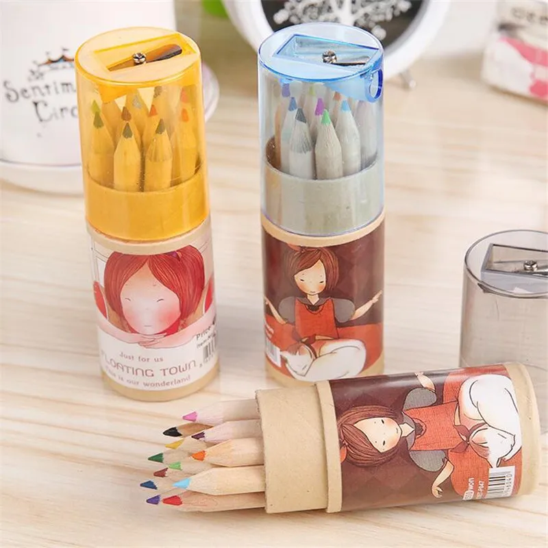 Разноцветные карандаши 12 Цветов профессиональный художник тонкой Рисование