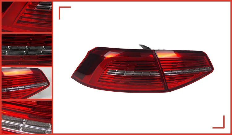 Стайлинга автомобилей светодиодные лампы для хвоста VW Passat B8 задние фонари- LED фонарь DRL динамический отложным воротником сигнальный светодиод Обратный заднего Туман
