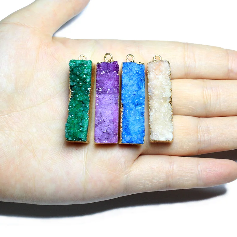 Оптовая продажа Уникальный 7 цветов прямоугольная естественная Друза Кристалл