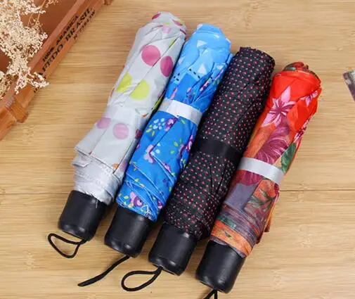 

100pcs Portable folding umbrella couple flower color short handle umbrella wholesale factory gift multiple colors