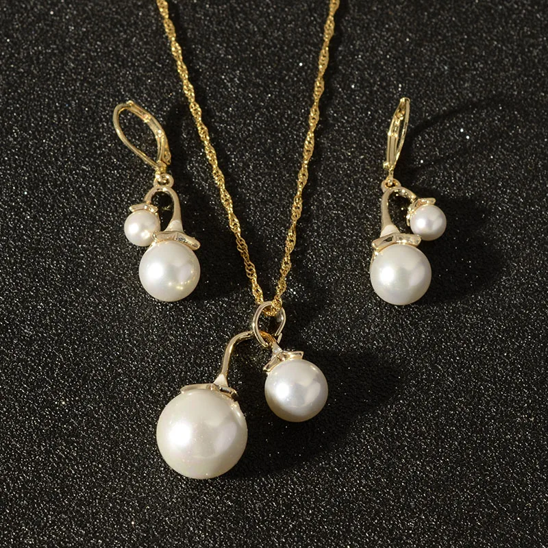 Комплект из колье и серёг с жемчугом|fashion necklace set|necklace setnecklace sets for women |